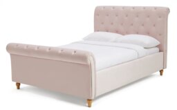Argos Home Harrogate Kingsize Velvet Bed Frame - Pink - thumbnail 1