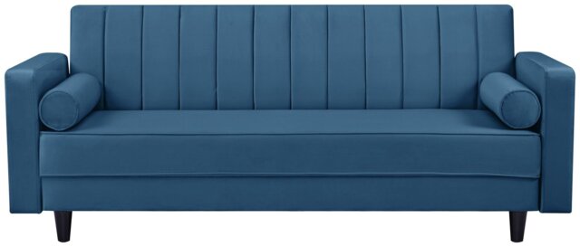 Argos Home Preston Velvet 3 Seater Clic Clac Sofa Bed - Navy - image 1