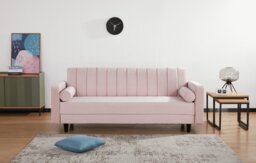Argos Home Preston Velvet 3 Seater Clic Clac Sofa Bed - Navy - thumbnail 2