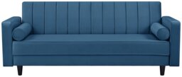 Argos Home Preston Velvet 3 Seater Clic Clac Sofa Bed - Navy - thumbnail 1