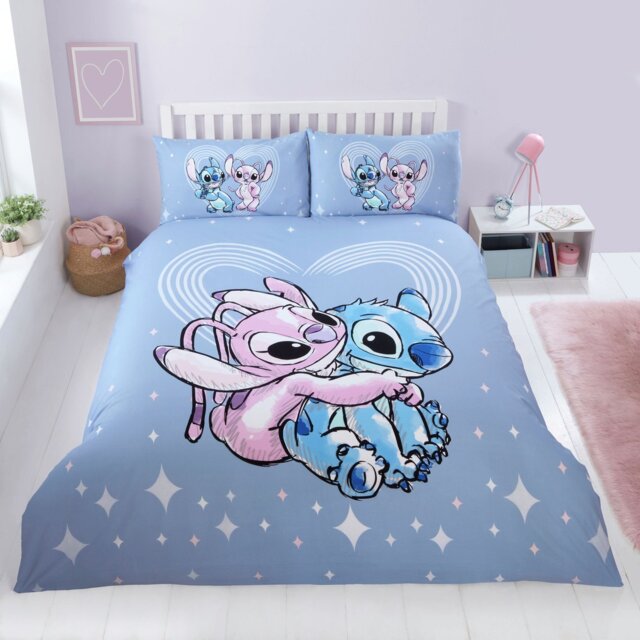 Disney Stitch & Angel Lilac Kids Bedding Set - Double - image 1