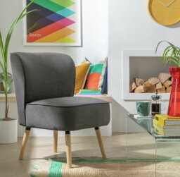 Argos Home Eppy Fabric Accent Chair - Charcoal - thumbnail 2