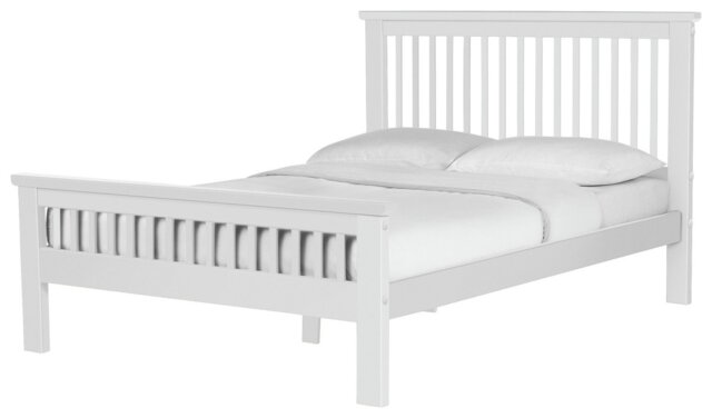 Argos Home Aubrey Double Wooden Bed Frame - White - image 1