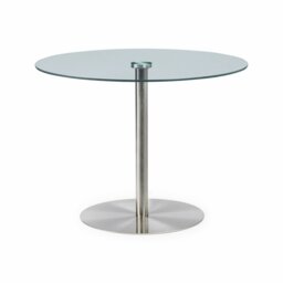 Julian Bowen Milan Glass 6 Seater Round Dining Table - Clear - thumbnail 2