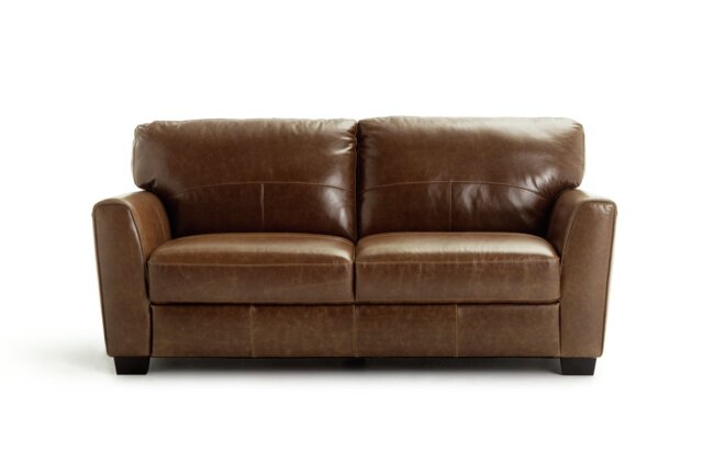 Habitat Milford Leather 3 Seater Sofa - Tan - image 1