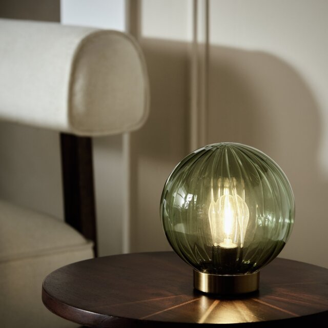 Argos Home Globe Battery Powered Table Lamp - Brass & Green - image 1