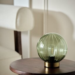 Argos Home Globe Battery Powered Table Lamp - Brass & Green - thumbnail 2