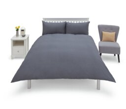 Habitat Cotton Rich 180 TC Plain Charcoal Bedding Set-Double - thumbnail 2