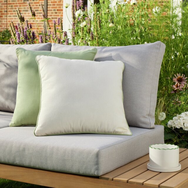 Argos Home Green and Neutral Outdoor Cushions - Pack of 2 - image 1
