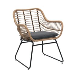 Habitat Ross Rattan Effect Garden Chair - Natural - thumbnail 1