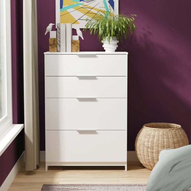 Livara Ready Assembled Orillia 4 Drawer Chest - White - image 1