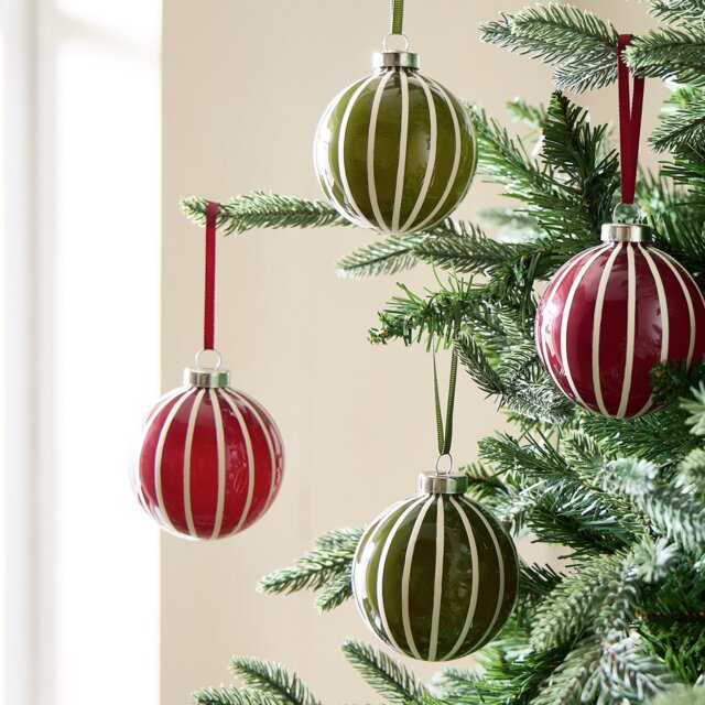 Argos Home Pack of 4 Glass Christmas Bauble - Multicolour - image 1