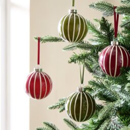 Argos Home Pack of 4 Glass Christmas Bauble - Multicolour - thumbnail 1
