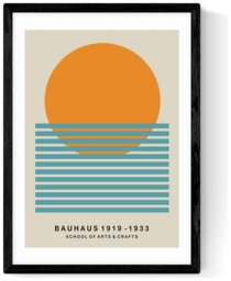 East End Prints Sun Bauhaus Black Frame Art Print - A3 - thumbnail 2