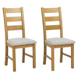 Argos Home Ashwell Pair of 2 Oak Dining Chairs - Natural - thumbnail 1