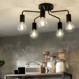 Argos Home Rayner 5 Light Flush Ceiling Light - Black - thumbnail 1