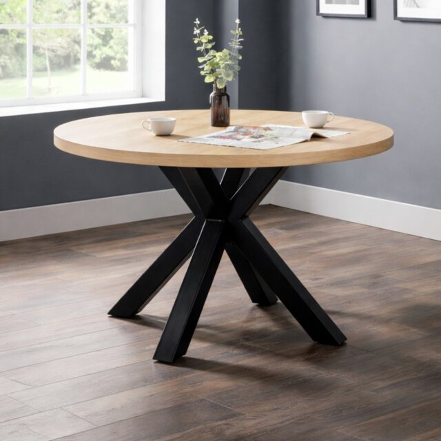 Julian Bowen Berwick 4 Seater Round Dining Table - Natural - image 1