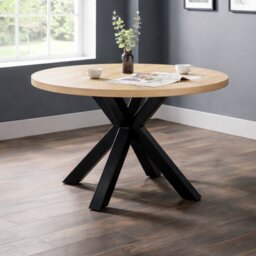 Julian Bowen Berwick 4 Seater Round Dining Table - Natural - thumbnail 1