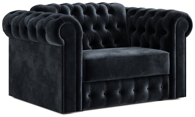 Jay-Be Chesterfield Velvet Cuddle Chair Sofa Bed - Charcoal - image 1
