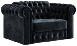Jay-Be Chesterfield Velvet Cuddle Chair Sofa Bed - Charcoal - thumbnail 1