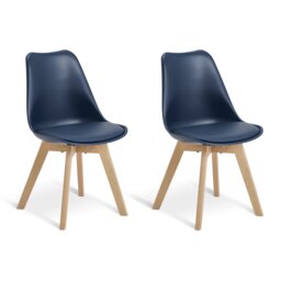 Habitat Jerry Pair of Dining Chair - Navy Blue - thumbnail 2
