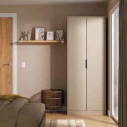 Livara Ready Assembled Messina 2 Door Wardrobe - Beige - thumbnail 2