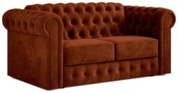 Jay-Be Chesterfield Fabric 2 Seater Sofa Bed - Orange