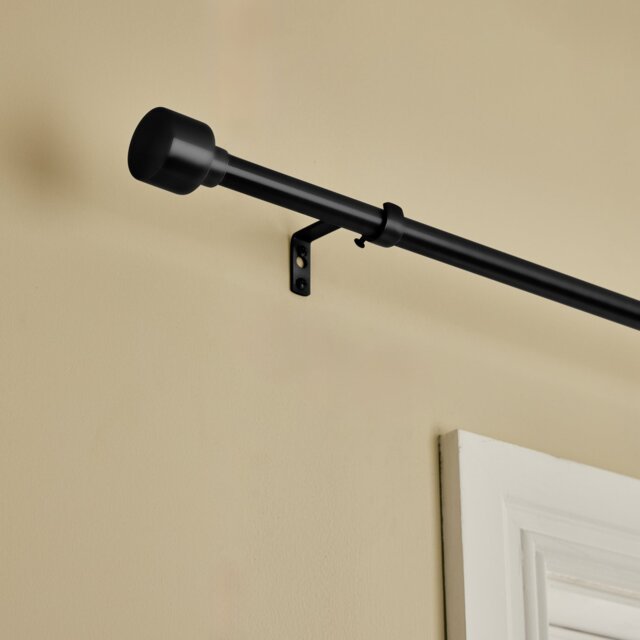 Argos Home Extendable Metal Stud Matte Black Curtain Pole - 120 - 210cm - image 1