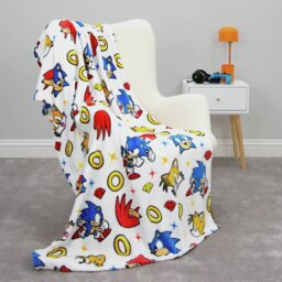 Sonic the Hedgehog Fleece Throw - White - 100x150cm - thumbnail 1