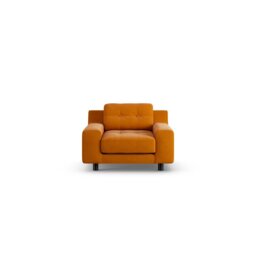 Habitat Hendricks Fabric Arm Chair - Orange - Black Leg - thumbnail 1