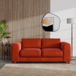Habitat Ayr Velvet 3 Seater Sofa - Burnt Orange - thumbnail 2