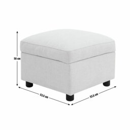 Argos Home Harry Chenille Storage Footstool - Natural - thumbnail 2