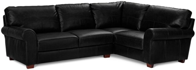 Argos Home Salisbury Leather Right Hand Corner Sofa - Black - image 1