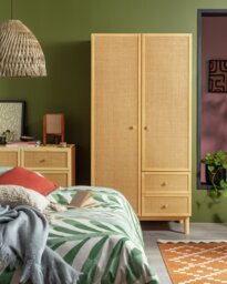 Habitat Simone 2 Door 2 Drawer Rattan Wardrobe - thumbnail 2