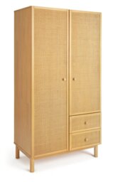 Habitat Simone 2 Door 2 Drawer Rattan Wardrobe - thumbnail 1