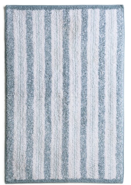 Habitat Coastal Horizontal Stripe Cotton Bath Mat-Blue&White - image 1