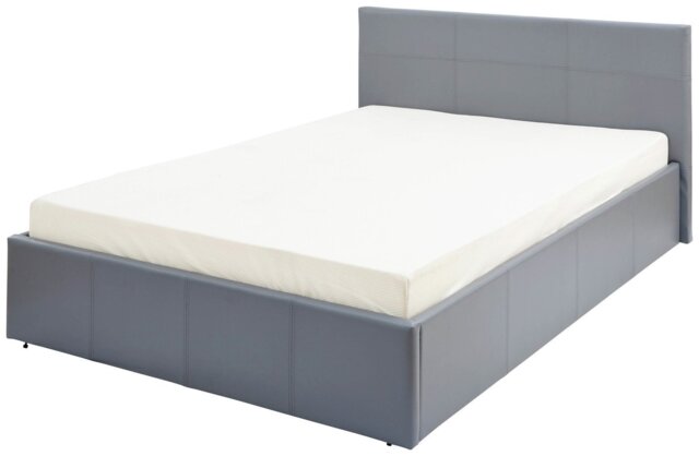 GFW End Lift Double Faux Leather Ottoman Bed - Grey - image 1