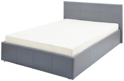 GFW End Lift Double Faux Leather Ottoman Bed - Grey - thumbnail 1