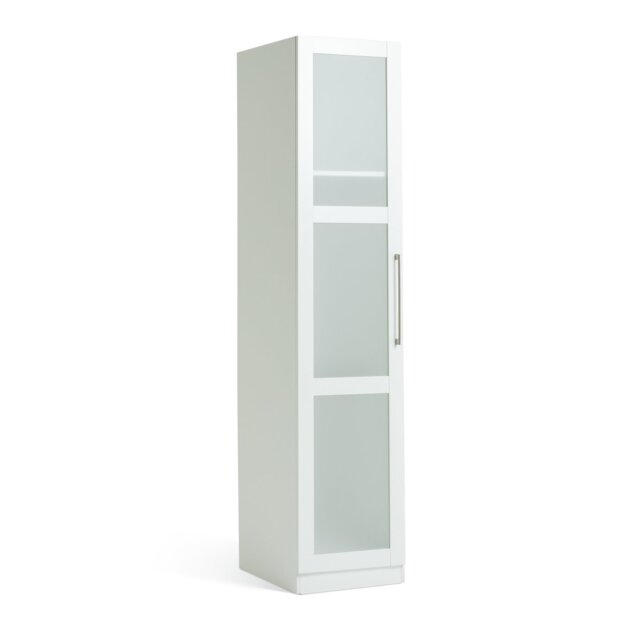 Habitat Hamburg Panelled Glass 1 Door Wardrobe - White - image 1