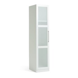Habitat Hamburg Panelled Glass 1 Door Wardrobe - White - thumbnail 1