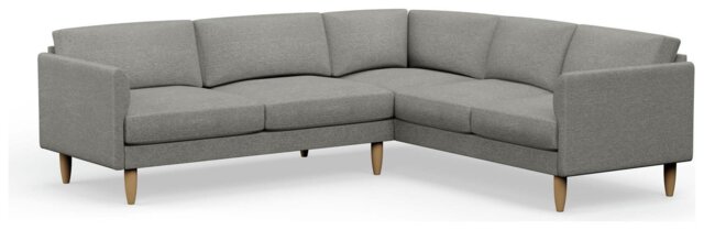 Hutch Fabric Curve Arm 6 Seater Corner Sofa - Dove Grey - image 1
