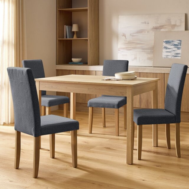Argos Home Sendi Extending Dining Table and 4 Grey Chairs - image 1