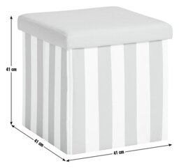 Argos Home Tilly Small Fabric Ottoman - Black & White - thumbnail 2