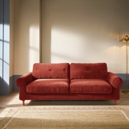 Habitat Chester Fabric 3 Seater Sofa - Rust