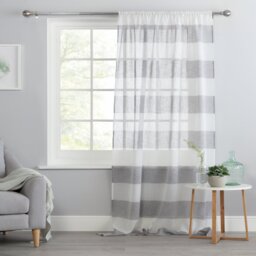 Habitat Pencil Pleat Voile Curtain - Grey - 140x229cm - thumbnail 1