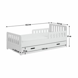 Habitat Ronnie Toddler Single Storage Bed Frame - White - thumbnail 2