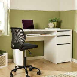 Argos Home Pepper 2 Drawers Large Office Desk - white - thumbnail 1