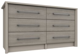 Lancaster 6 Drawer Chest - Grey - thumbnail 1