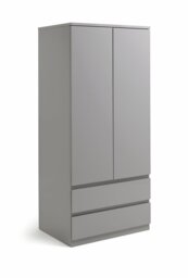 Argos Home Jenson 2 Door 2 Drawer Wardrobe - Gloss Grey - thumbnail 2