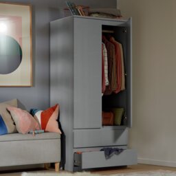 Argos Home Jenson 2 Door 2 Drawer Wardrobe - Gloss Grey